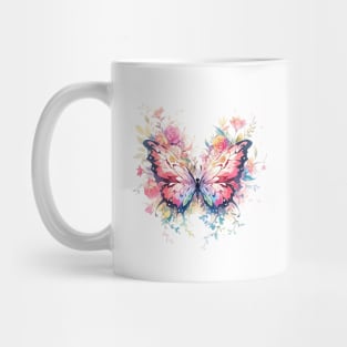 Floral Dreamscape: A Fantastical Butterfly Mug